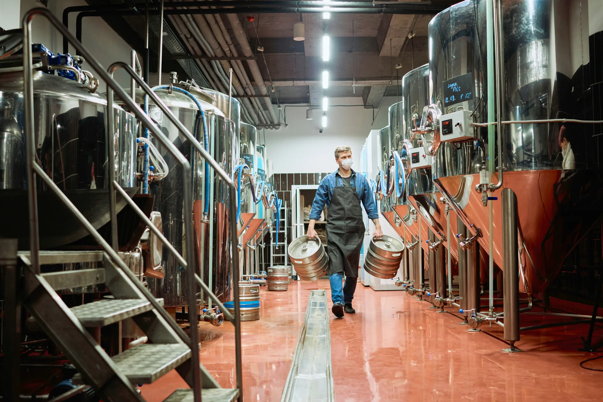 urethane concrete floor in a Boston brewery
