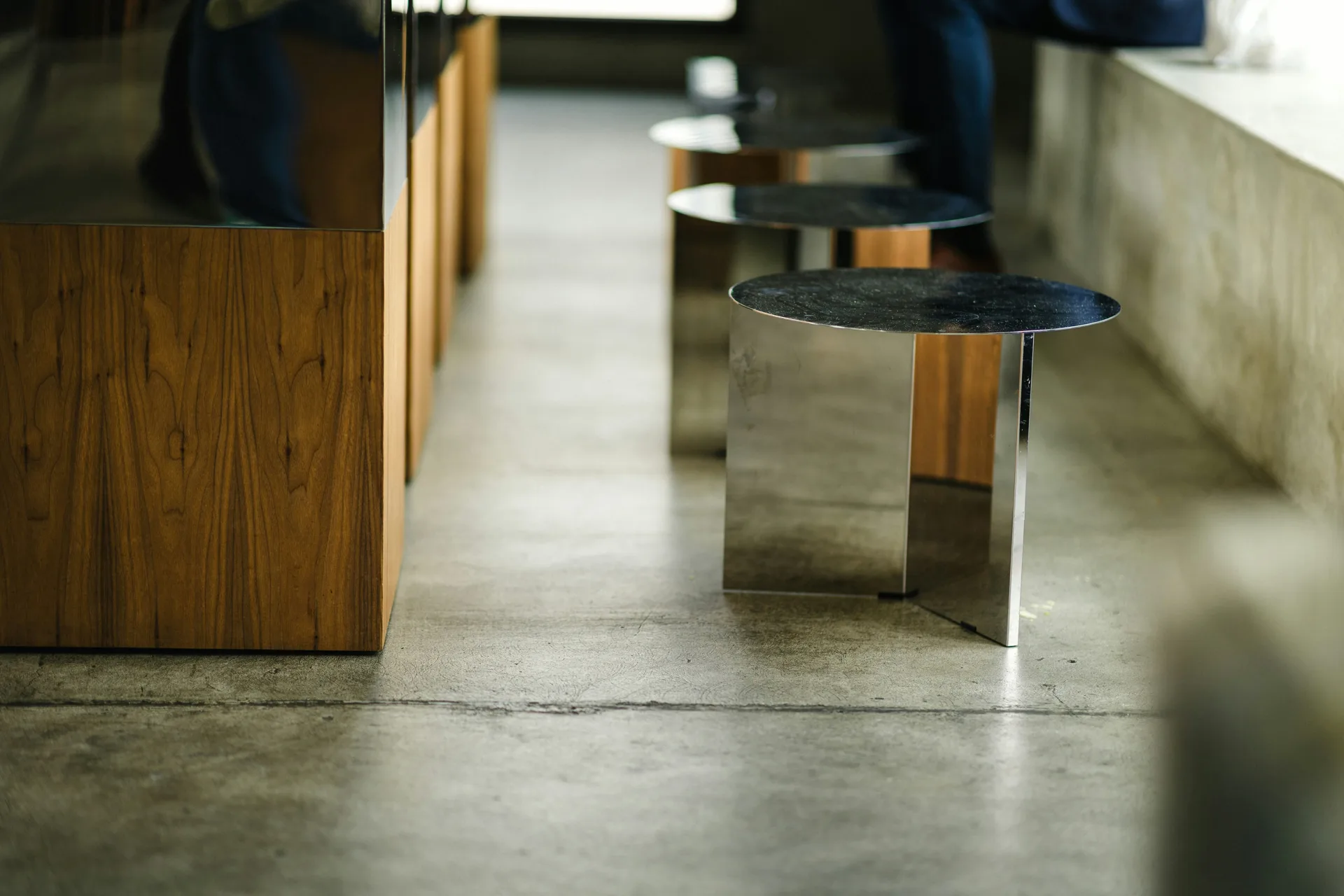 polished concrete floor in a Boston retail space