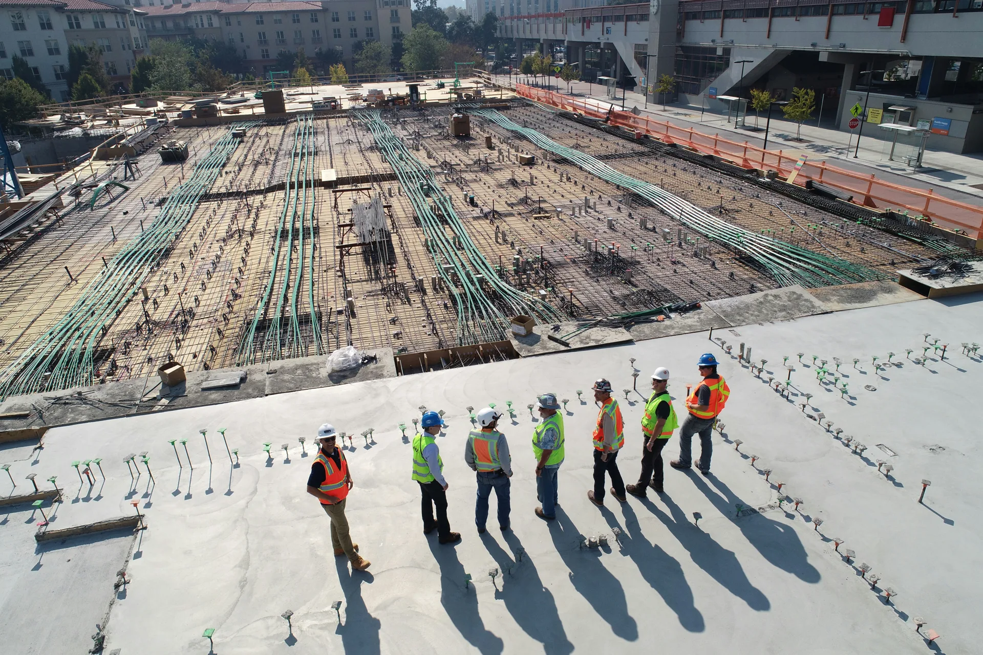 concrete slab pour for a tilt-up building in Boston
