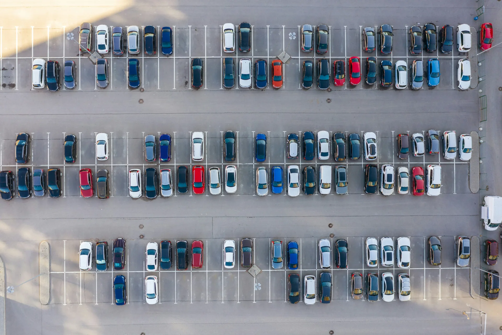 aerial view of a finished concrete parking lot in Boston
