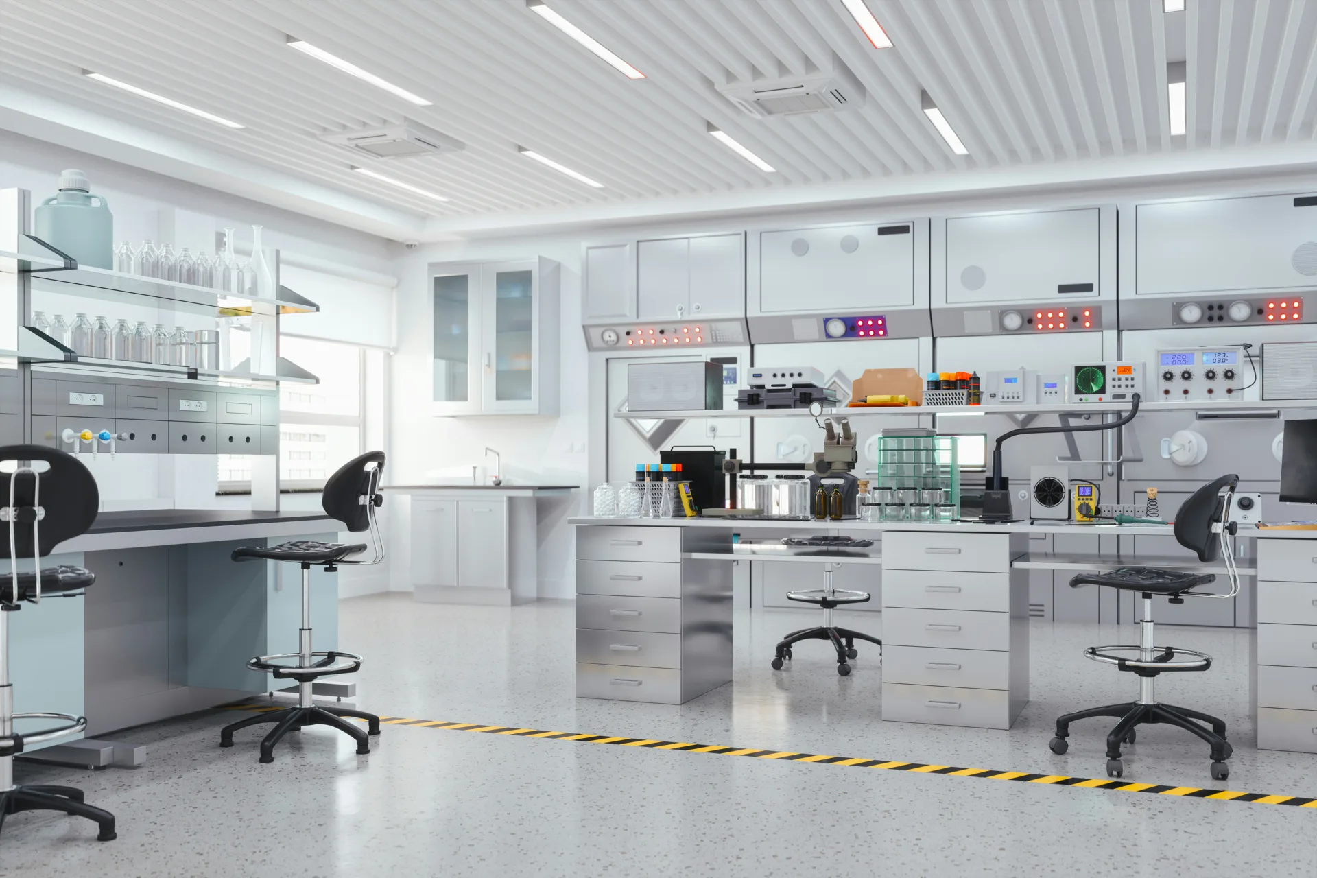 seamless clean-room concrete floor at a Boston technology facility
