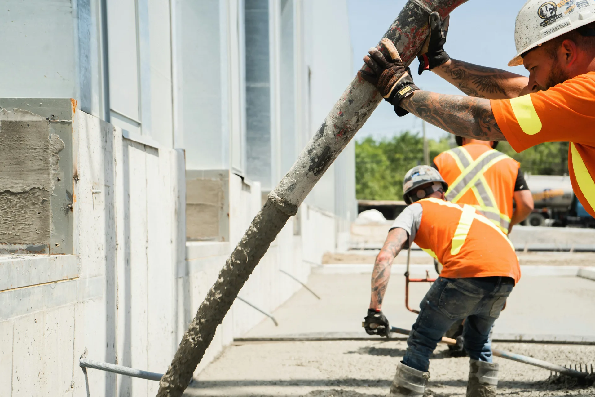 crew casting a tilt-up concrete wall panel in Boston
