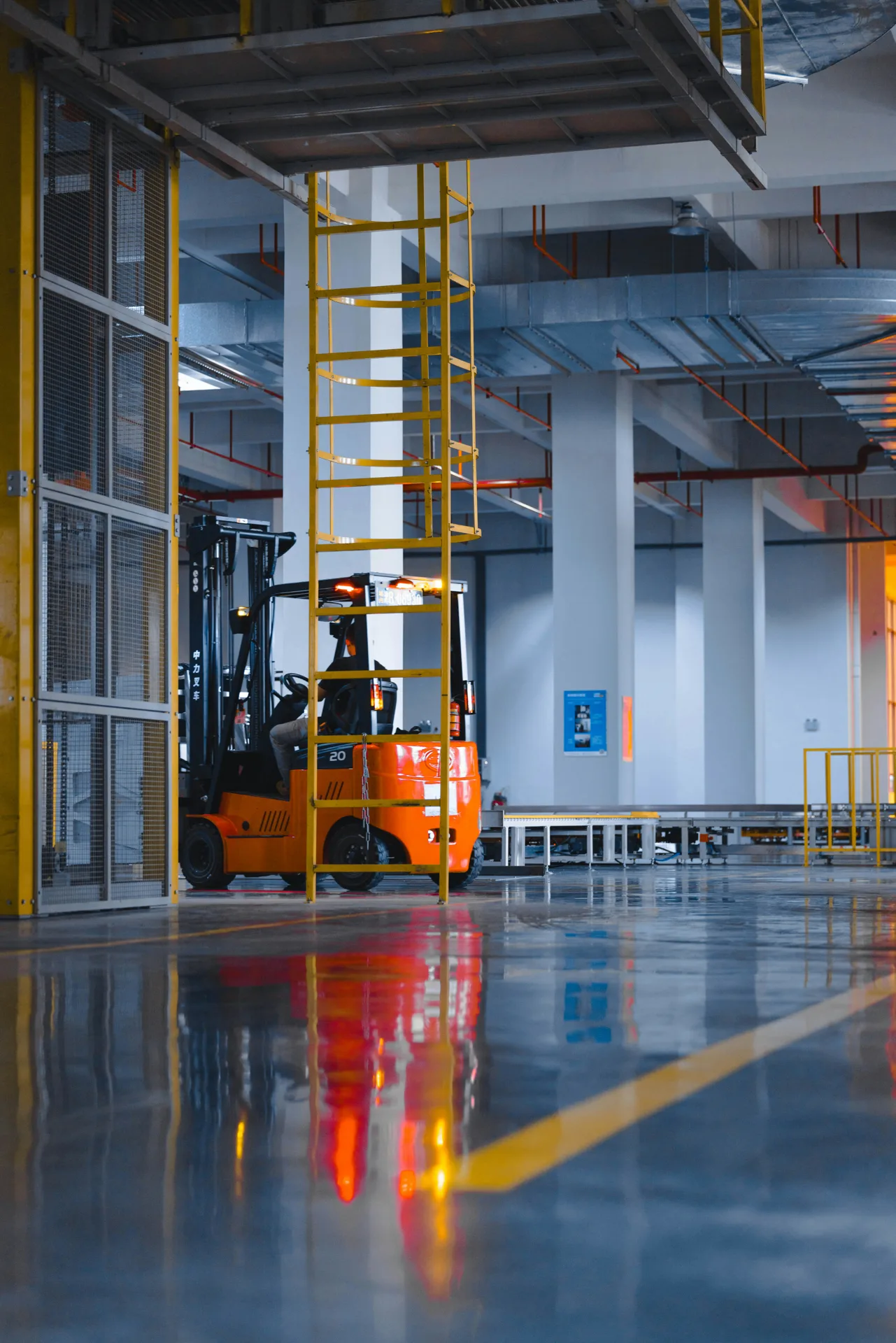 sealed concrete floor at a Boston cold storage loading dock
