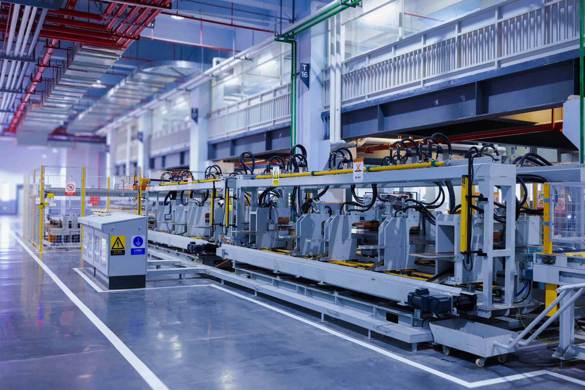 polished concrete floor on a Boston manufacturing conveyor line