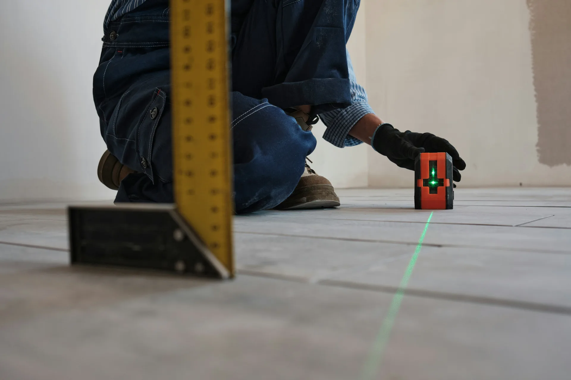 warehouse slab being diamond-ground for coating prep