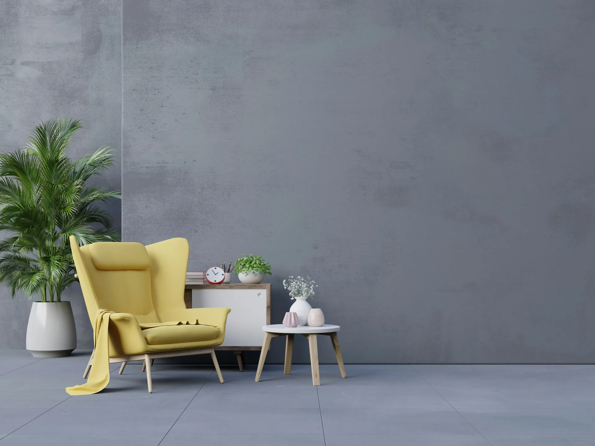 concrete feature surface in a modern Boston interior