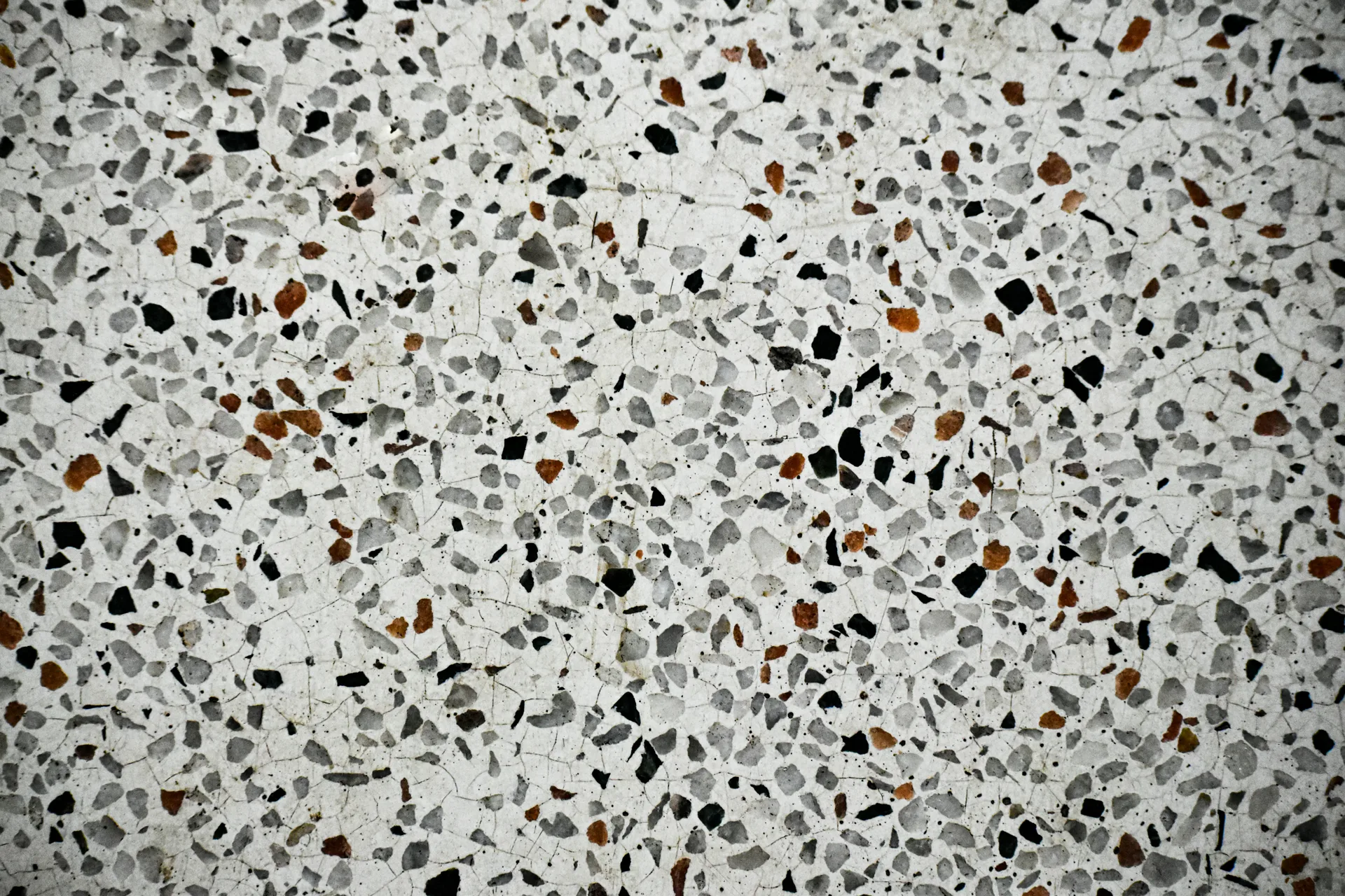 close-up of exposed aggregate concrete texture in Boston