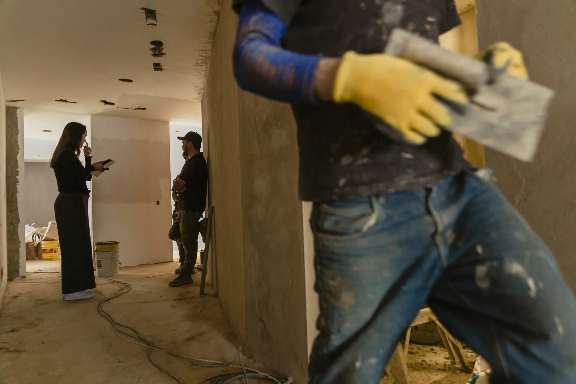 micro-topping being applied to a Boston concrete surface